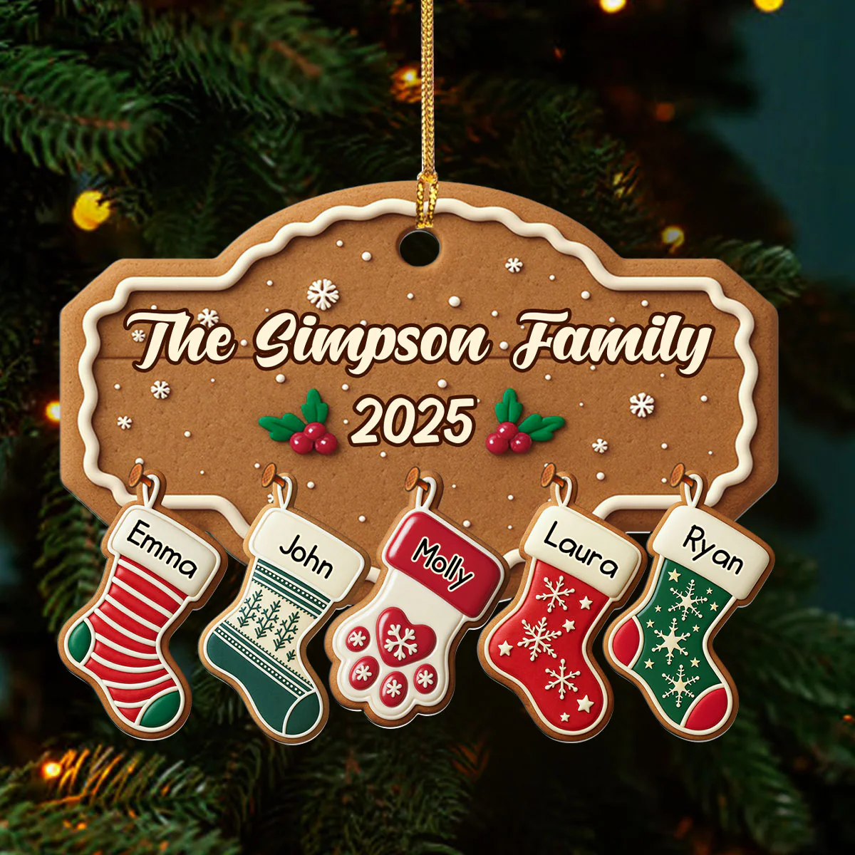 Home Is Our Christmas Heart - Personalized 1-Layer Acrylic Ornament - Image 3