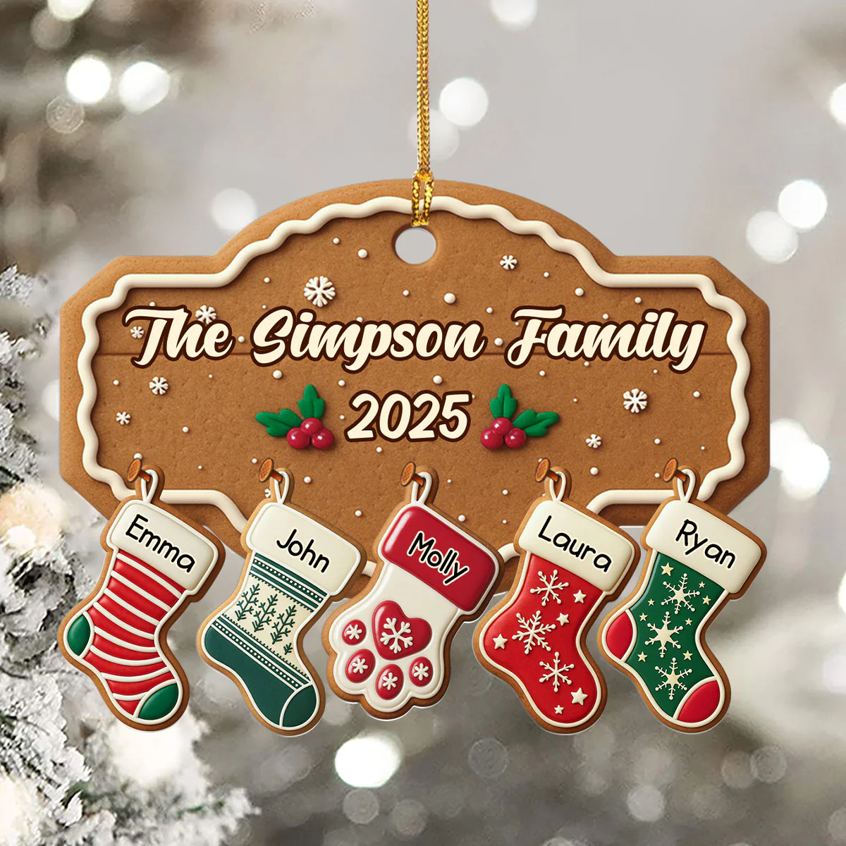 Home Is Our Christmas Heart - Personalized 1-Layer Acrylic Ornament - Image 5