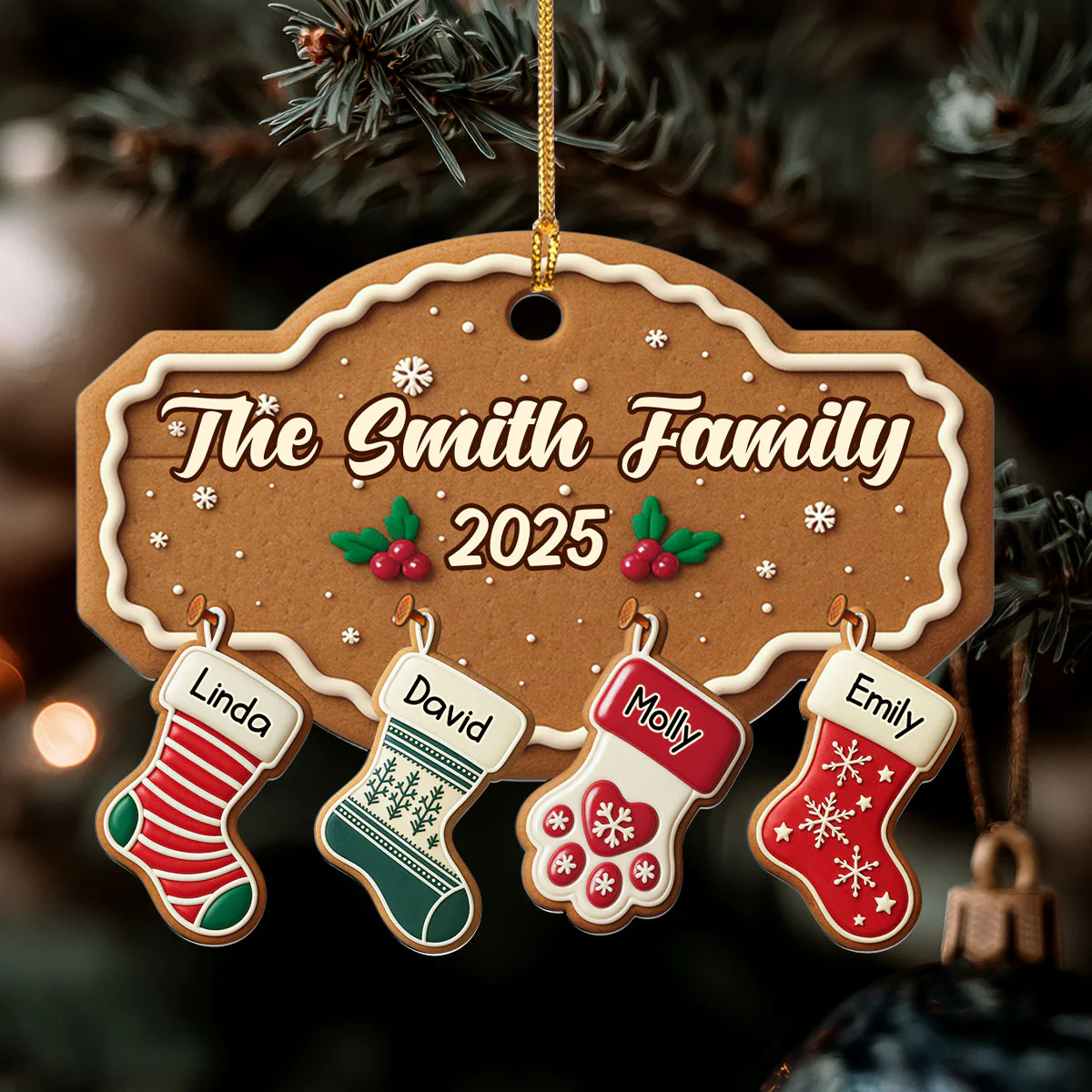 Home Is Our Christmas Heart - Personalized 1-Layer Acrylic Ornament - Image 6