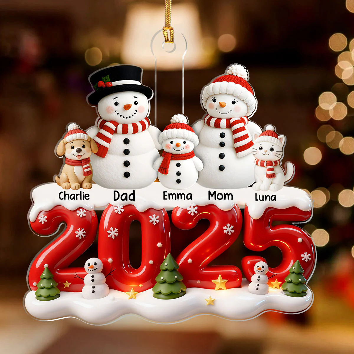 Home Is Where We Gather - Personalized 1-Layer Acrylic Ornament - Image 2