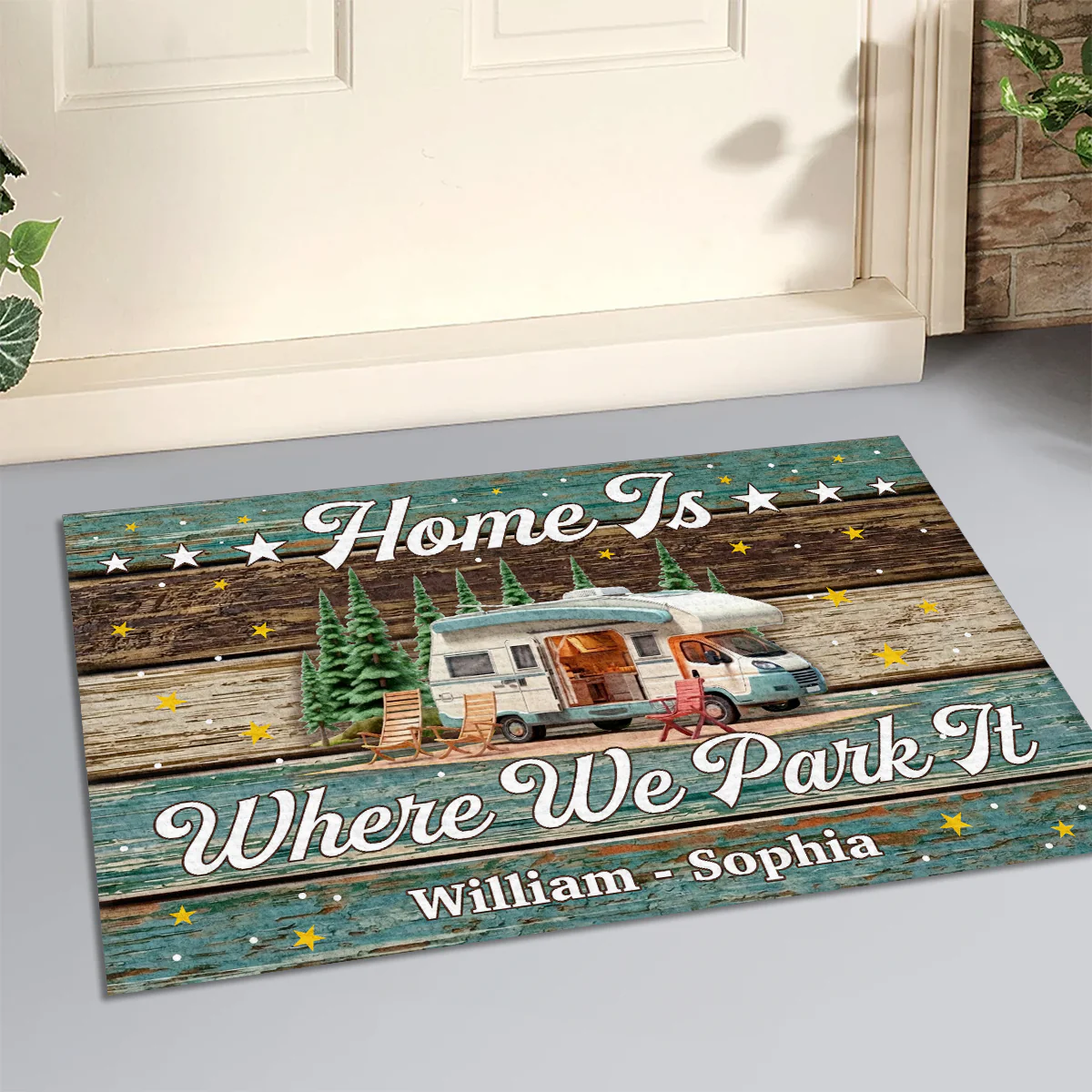 Home Is Where We Park It - Personalized Doormat - Image 3