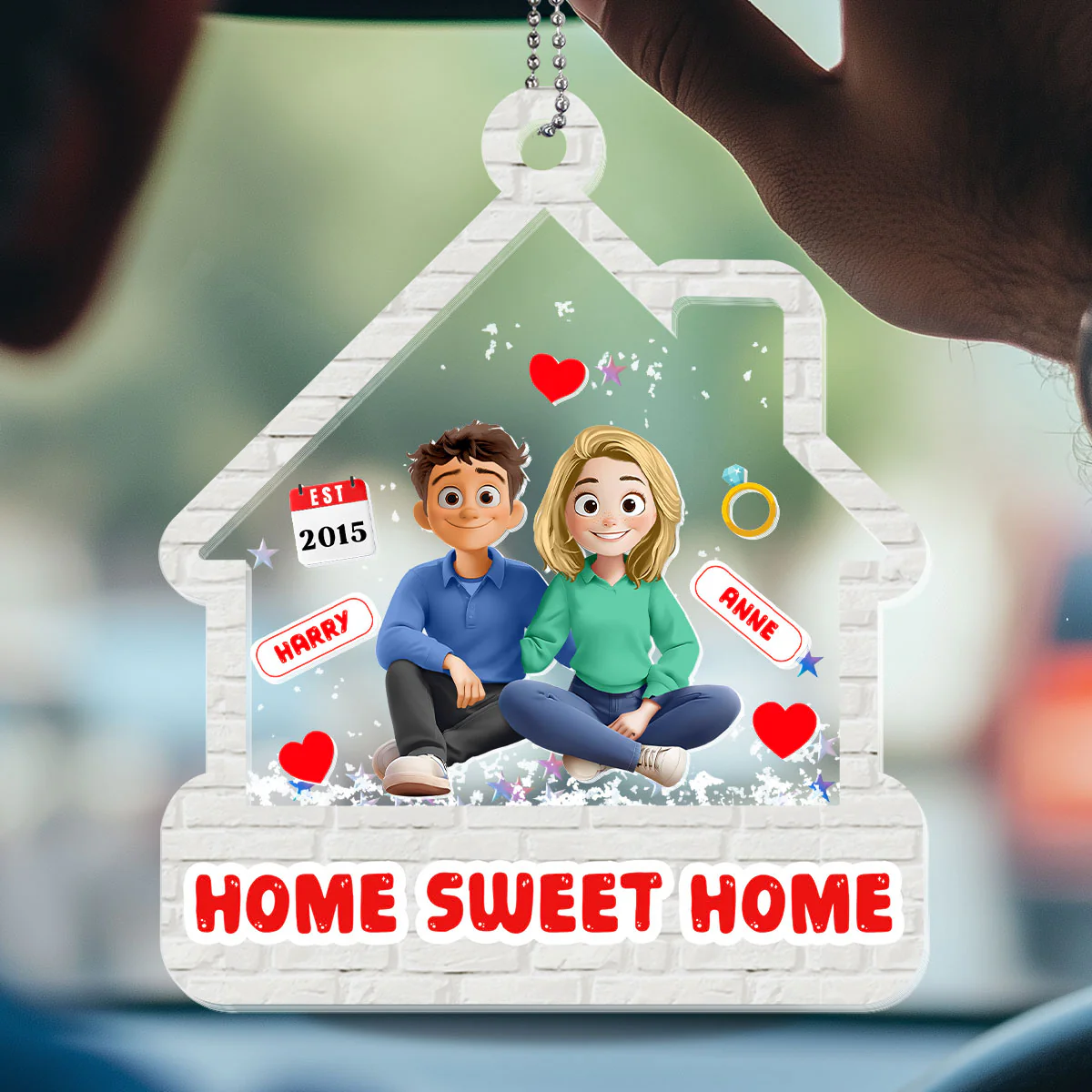 Home Sweet Home - Personalized Car Shaker Ornament - Image 3
