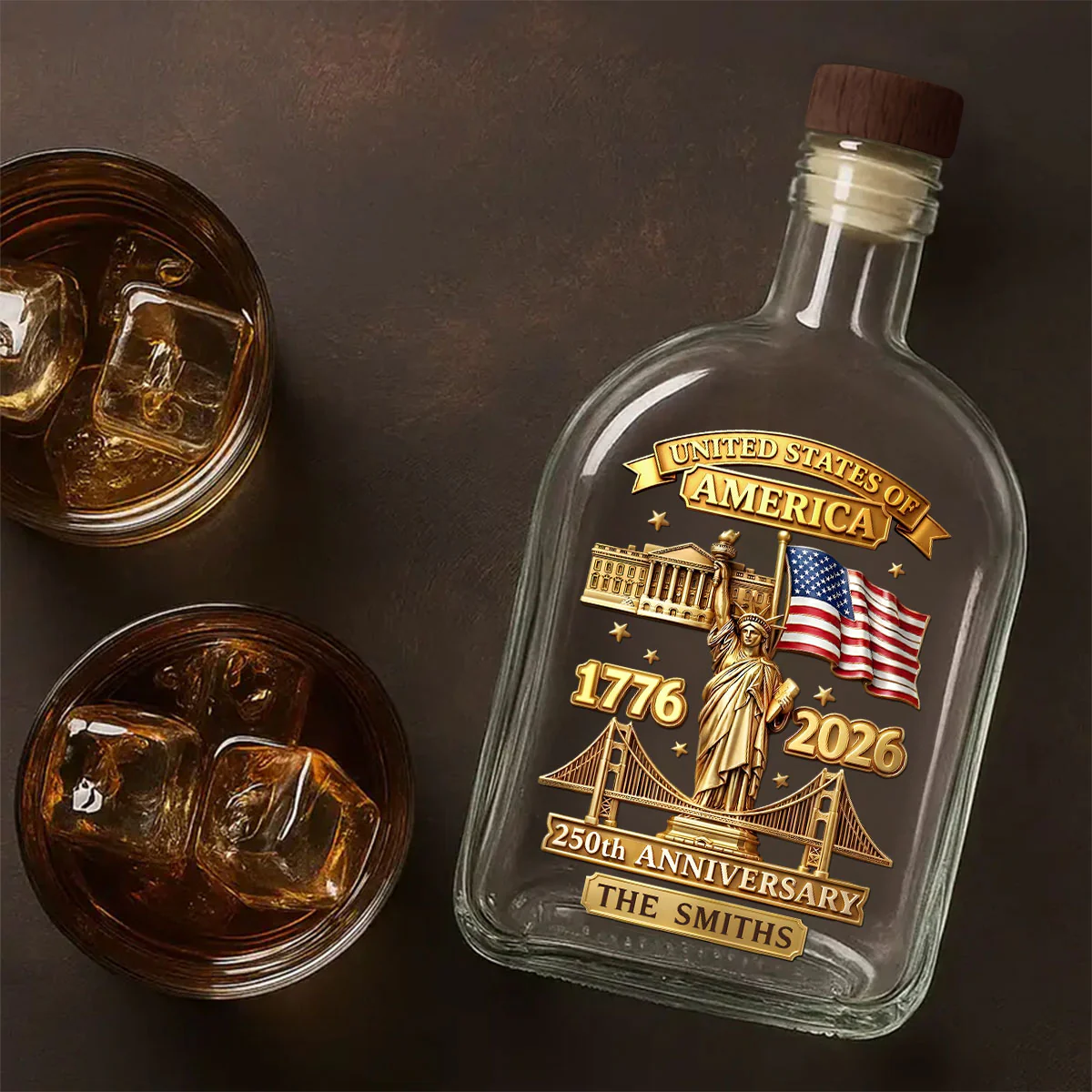 Honor The Brave Spirit - Personalized Whiskey Bottle - Image 4
