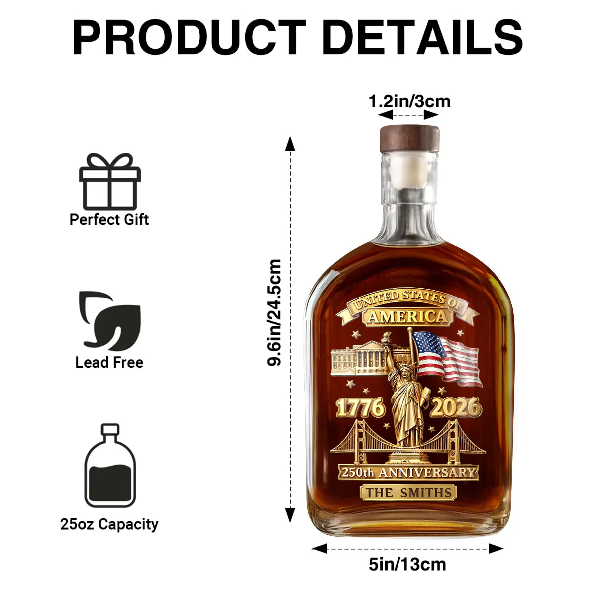 Honor The Brave Spirit - Personalized Whiskey Bottle - Image 6