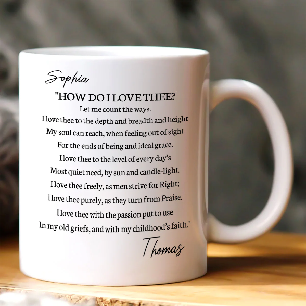 How Do I Love Thee? - Personalized Ceramic Coffee Mug - Image 2