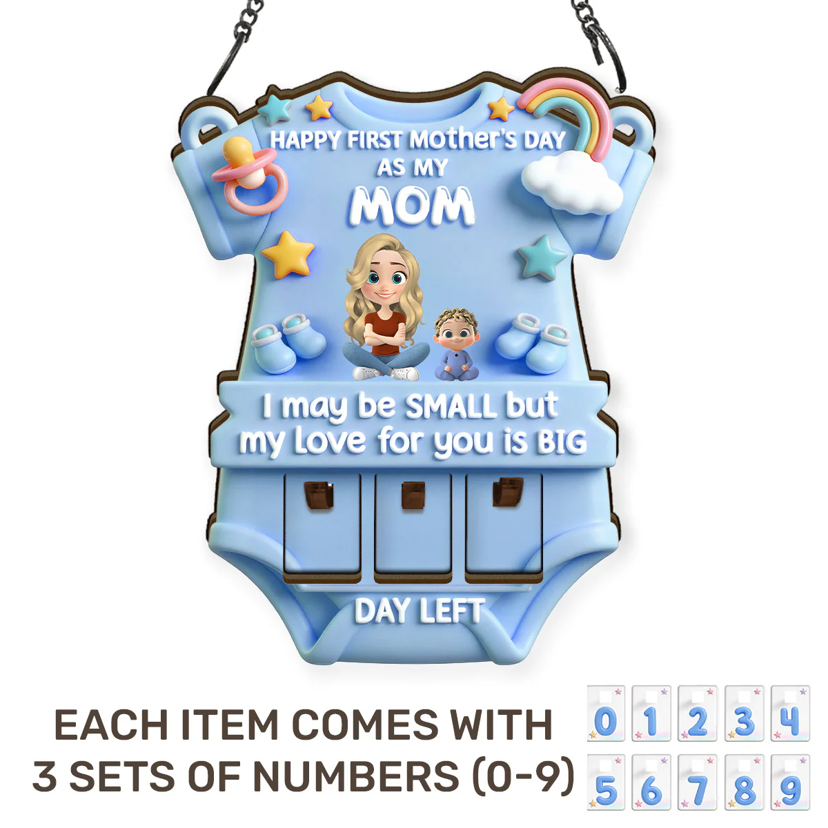 How Many Days Left Until Our First Mother's Day Together? - Personalized Tracker Sign - Image 4