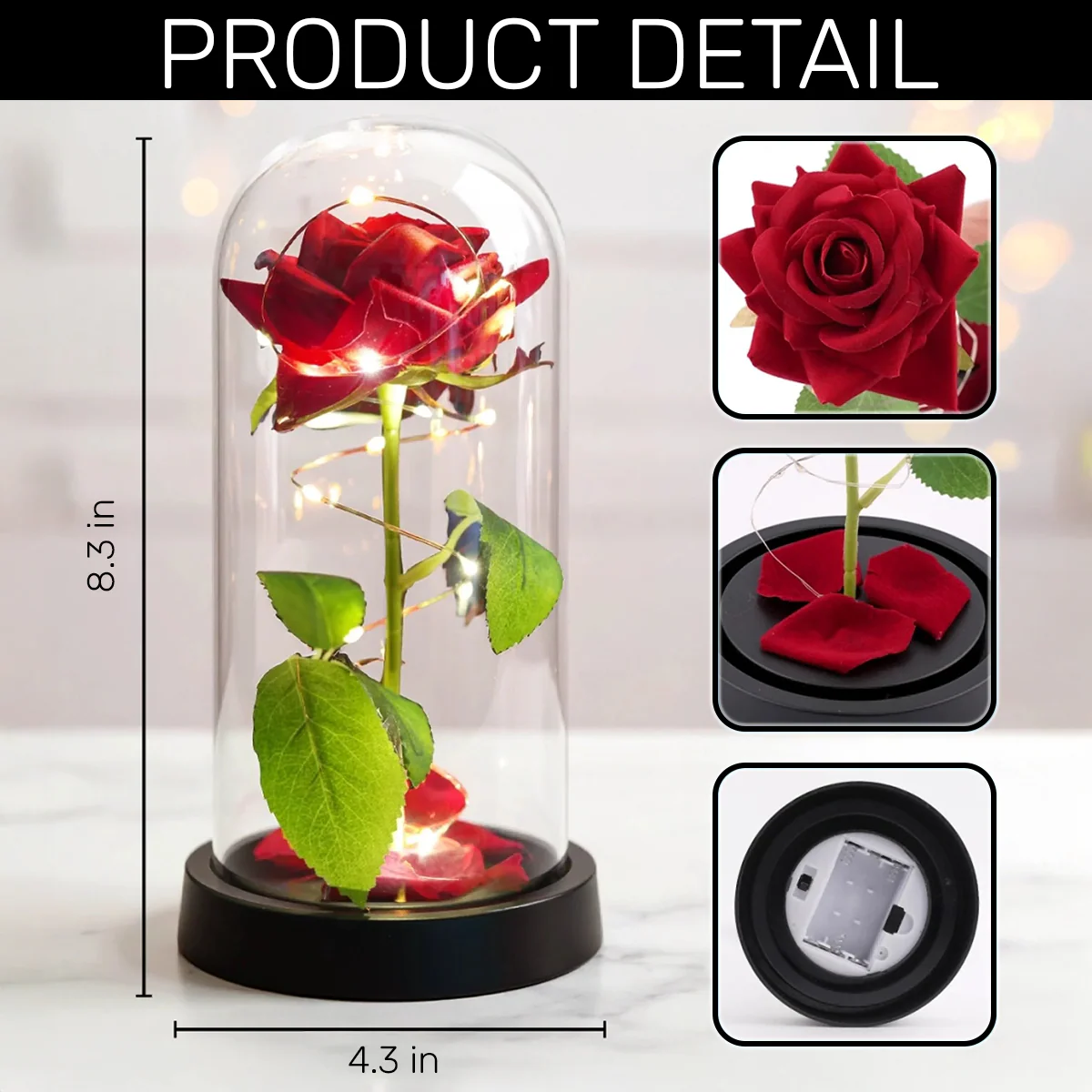 How Special You Are to Me - Personalized Everlasting Rose Dome Lamp - Image 6