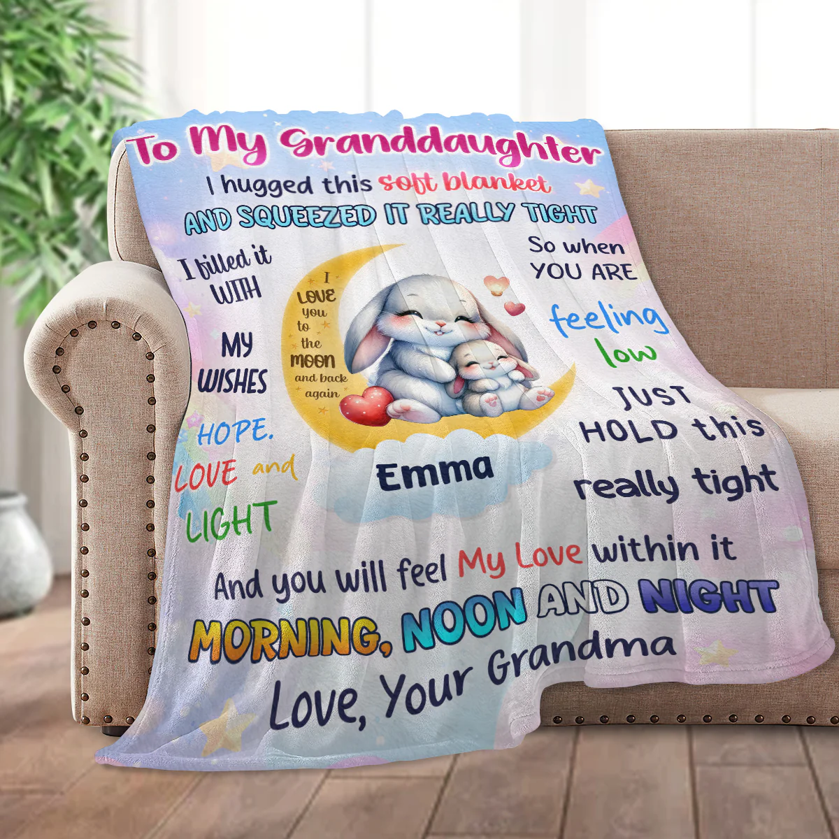 Hug From Grandma - Personalized Fleece Blanket - Image 2
