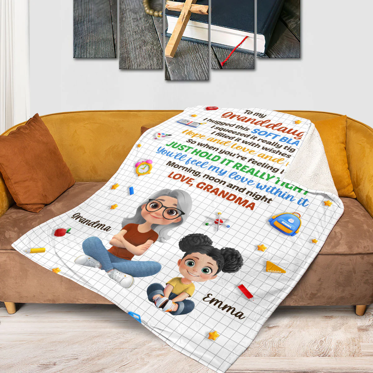 Hug From Grandma - Personalized Fleece Blanket - Image 2