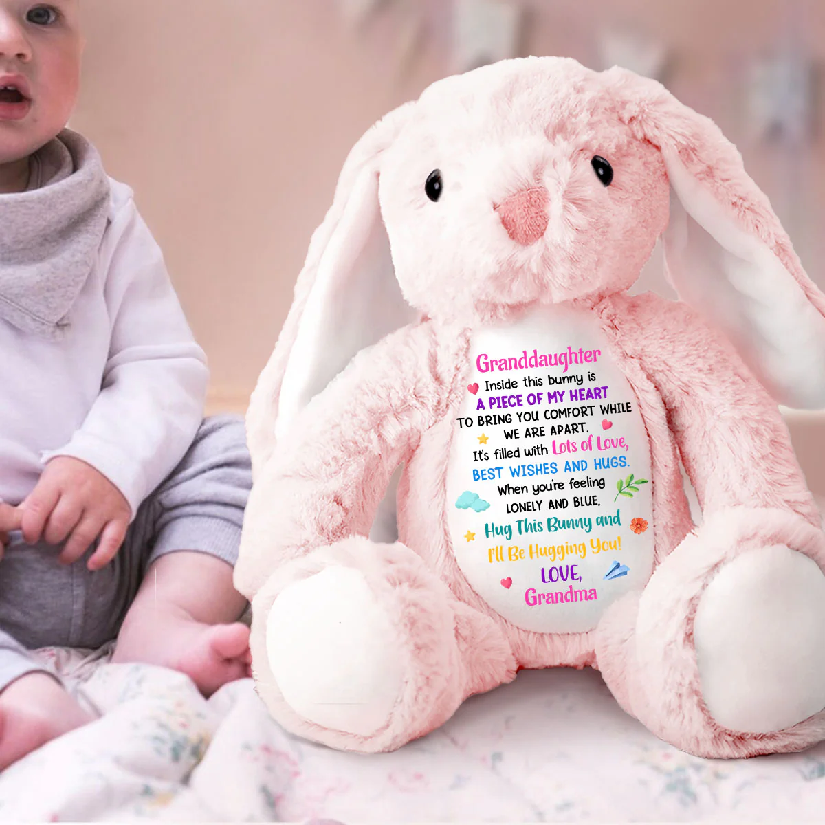 Hug This Bunny And I Will Hug You - Personalized Stuffed Bunny - Image 2
