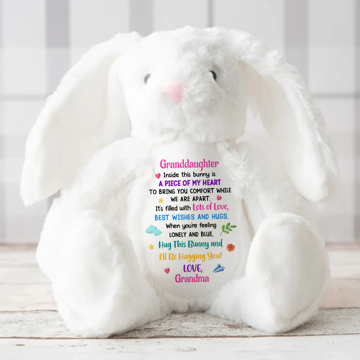 Hug This Bunny And I Will Hug You - Personalized Stuffed Bunny - Image 3