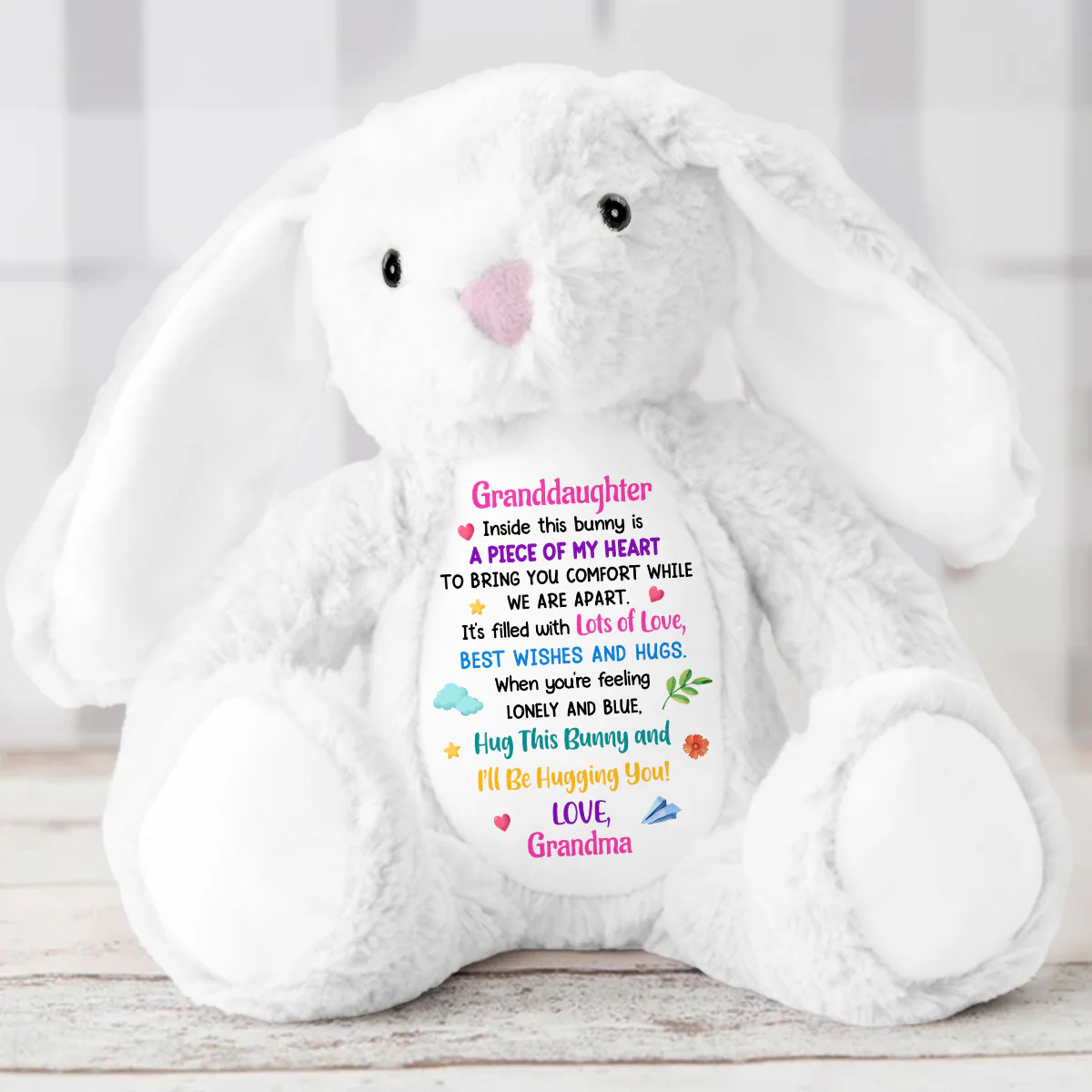 Hug This Bunny And I Will Hug You - Personalized Stuffed Bunny - Image 5