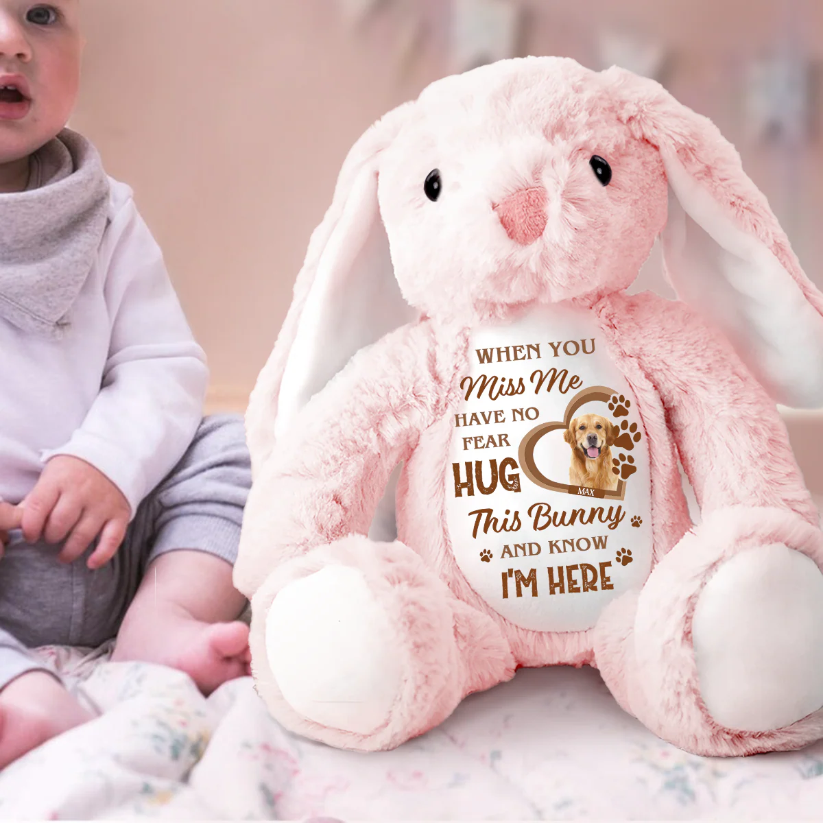Hug This Bunny And Know I’m Here - Personalized Stuffed Bunny - Image 2
