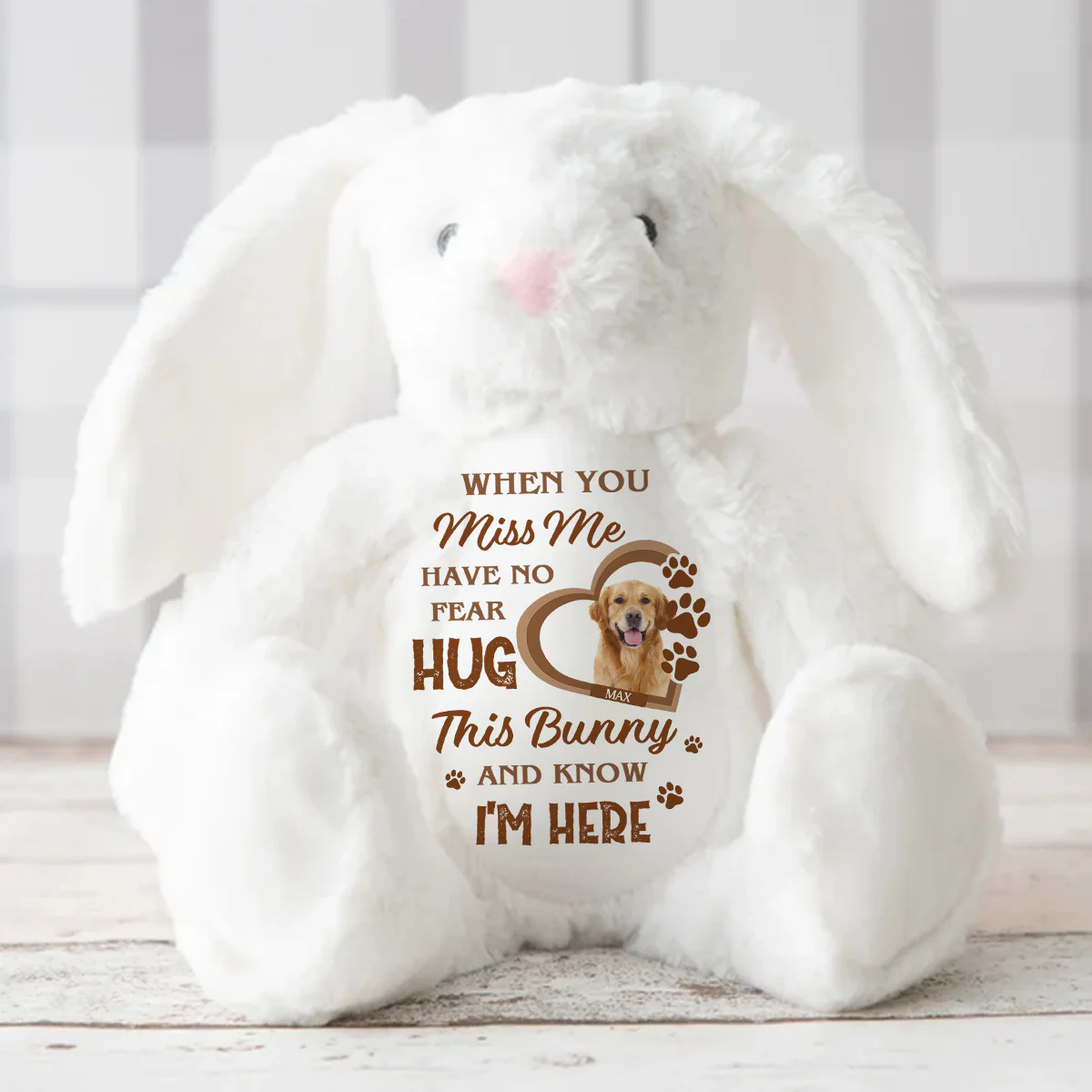 Hug This Bunny And Know I’m Here - Personalized Stuffed Bunny - Image 3