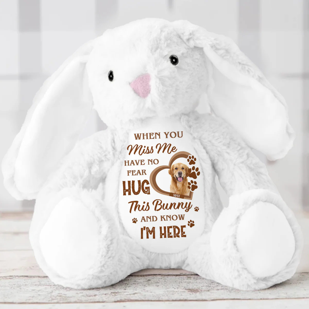 Hug This Bunny And Know I’m Here - Personalized Stuffed Bunny - Image 5