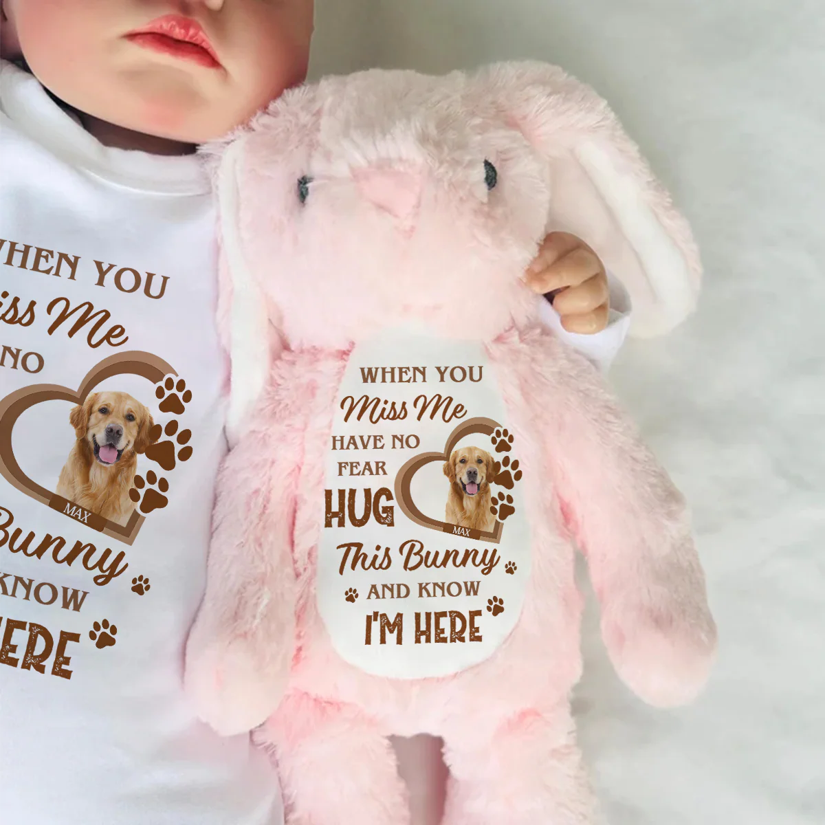Hug This Bunny And Know I’m Here - Personalized Stuffed Bunny - Image 6