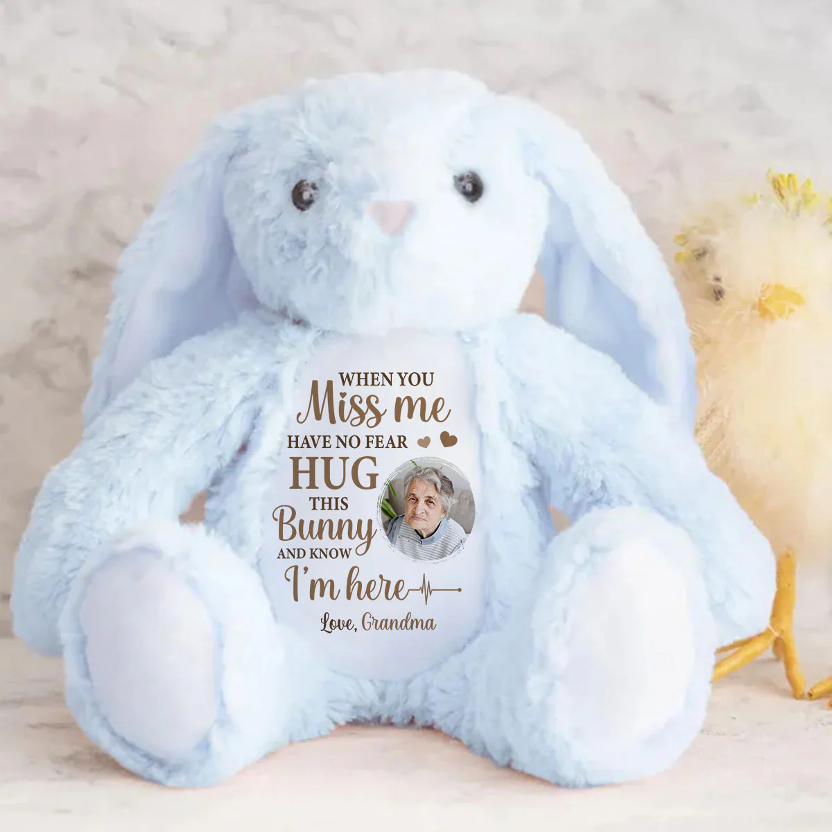 Hug This Bunny And Know I'm Here - Personalized Stuffed Bunny - Image 4