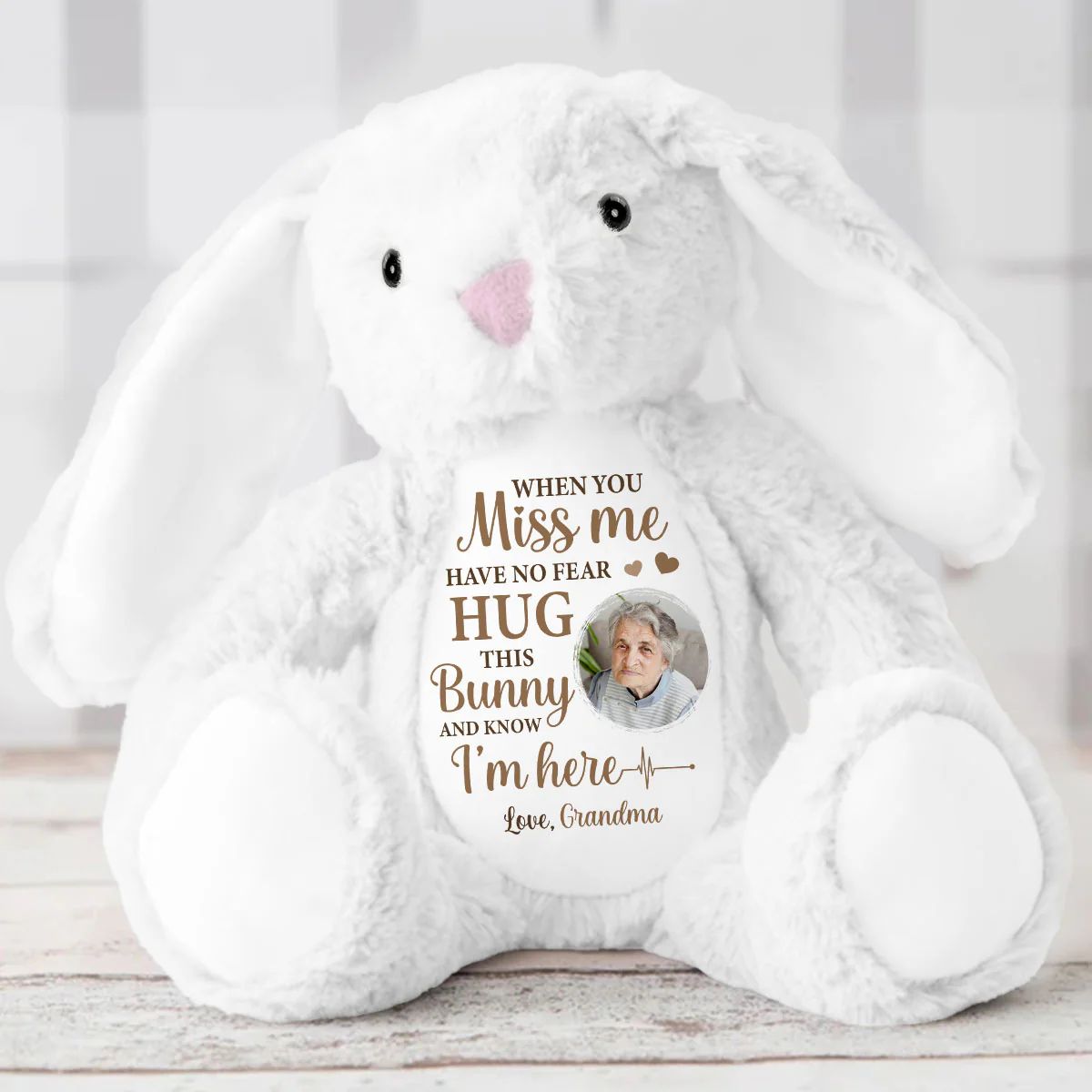 Hug This Bunny And Know I'm Here - Personalized Stuffed Bunny - Image 5