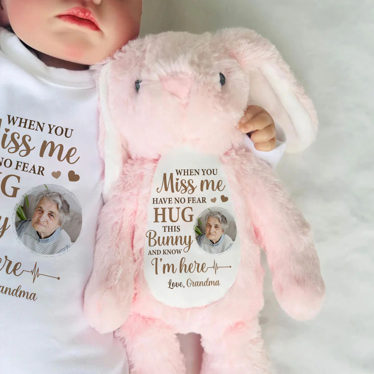 Hug This Bunny And Know I'm Here - Personalized Stuffed Bunny - Image 6