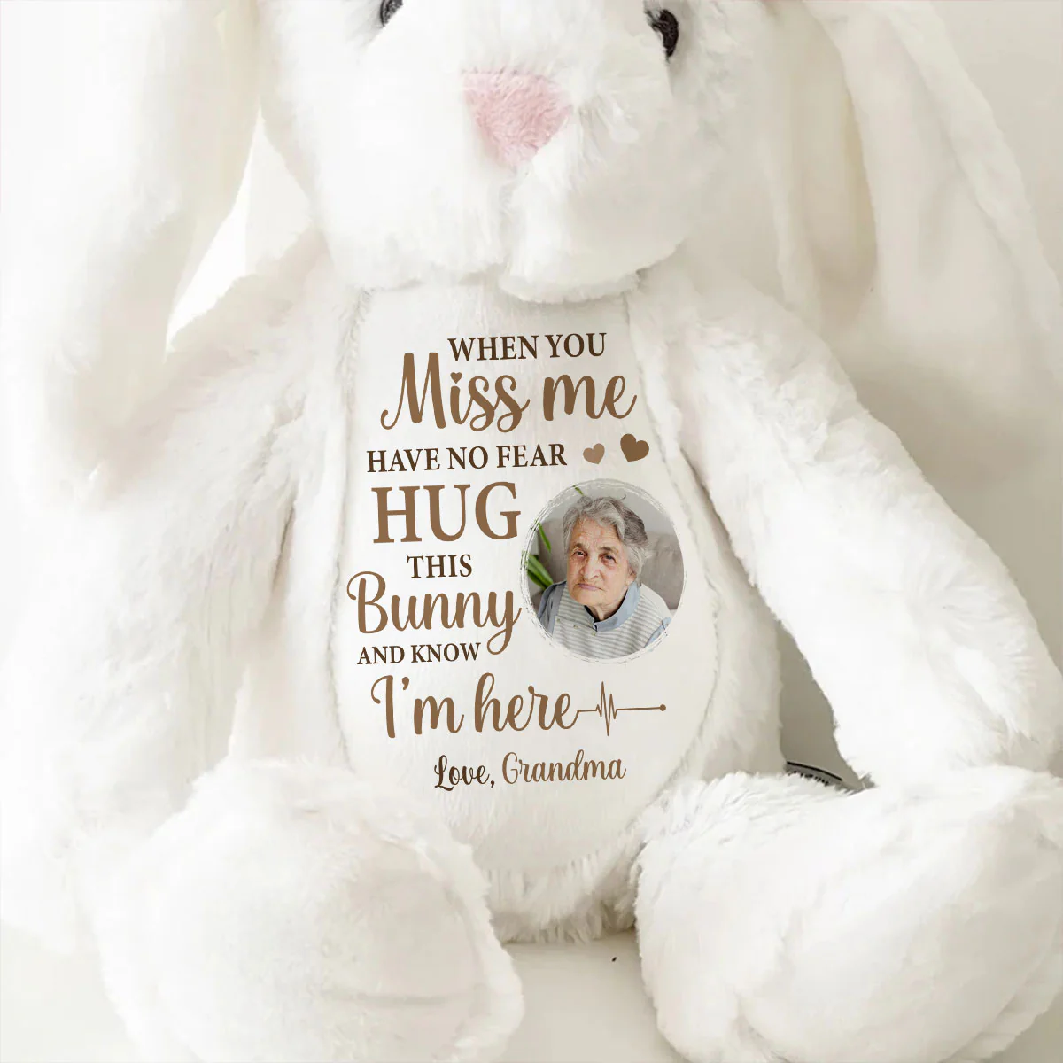 Hug This Bunny And Know I'm Here - Personalized Stuffed Bunny - Image 9