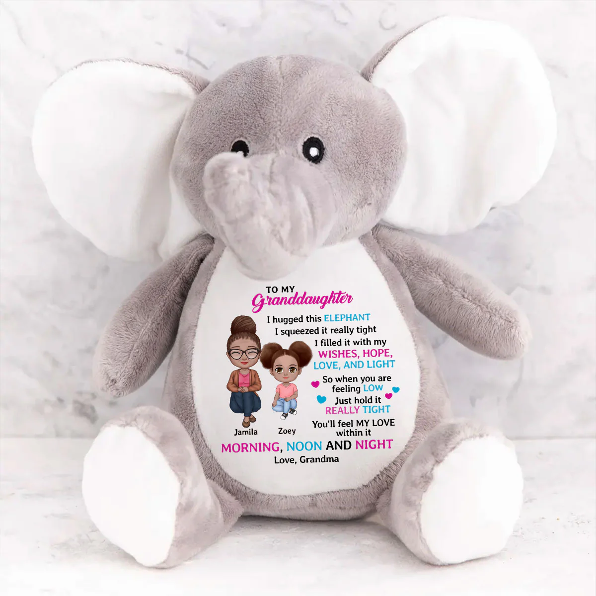 Hug This Elephant - Personalized Stuffed Elephant
