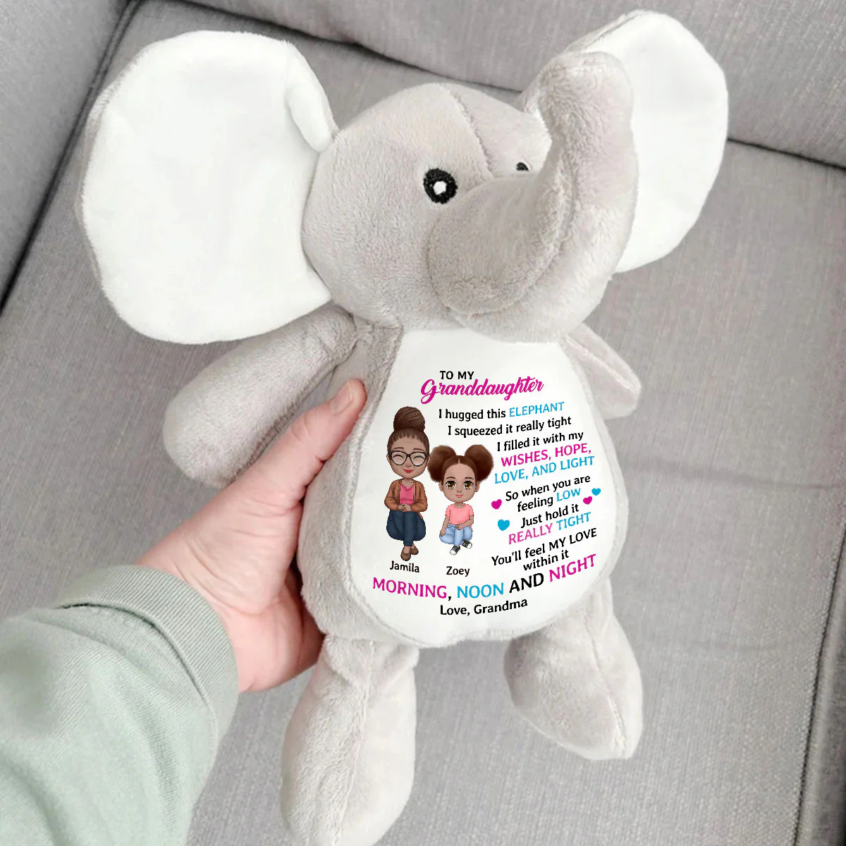 Hug This Elephant - Personalized Stuffed Elephant - Image 3