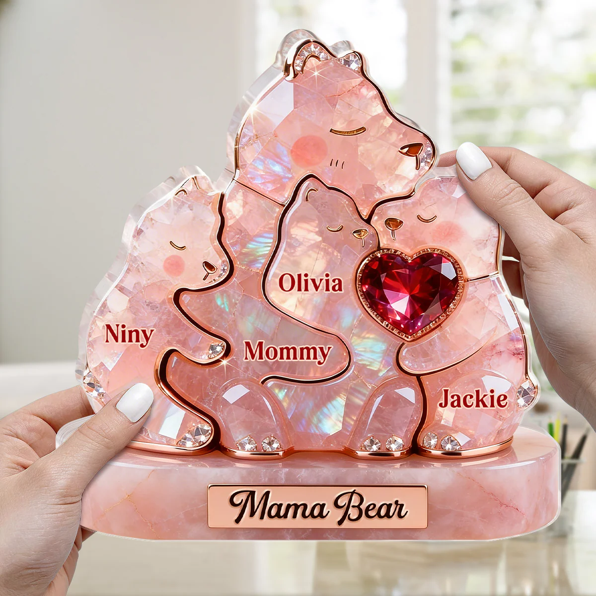 Hugs Of Love Forever - Personalized Custom Shaped Acrylic Plaque - Image 4