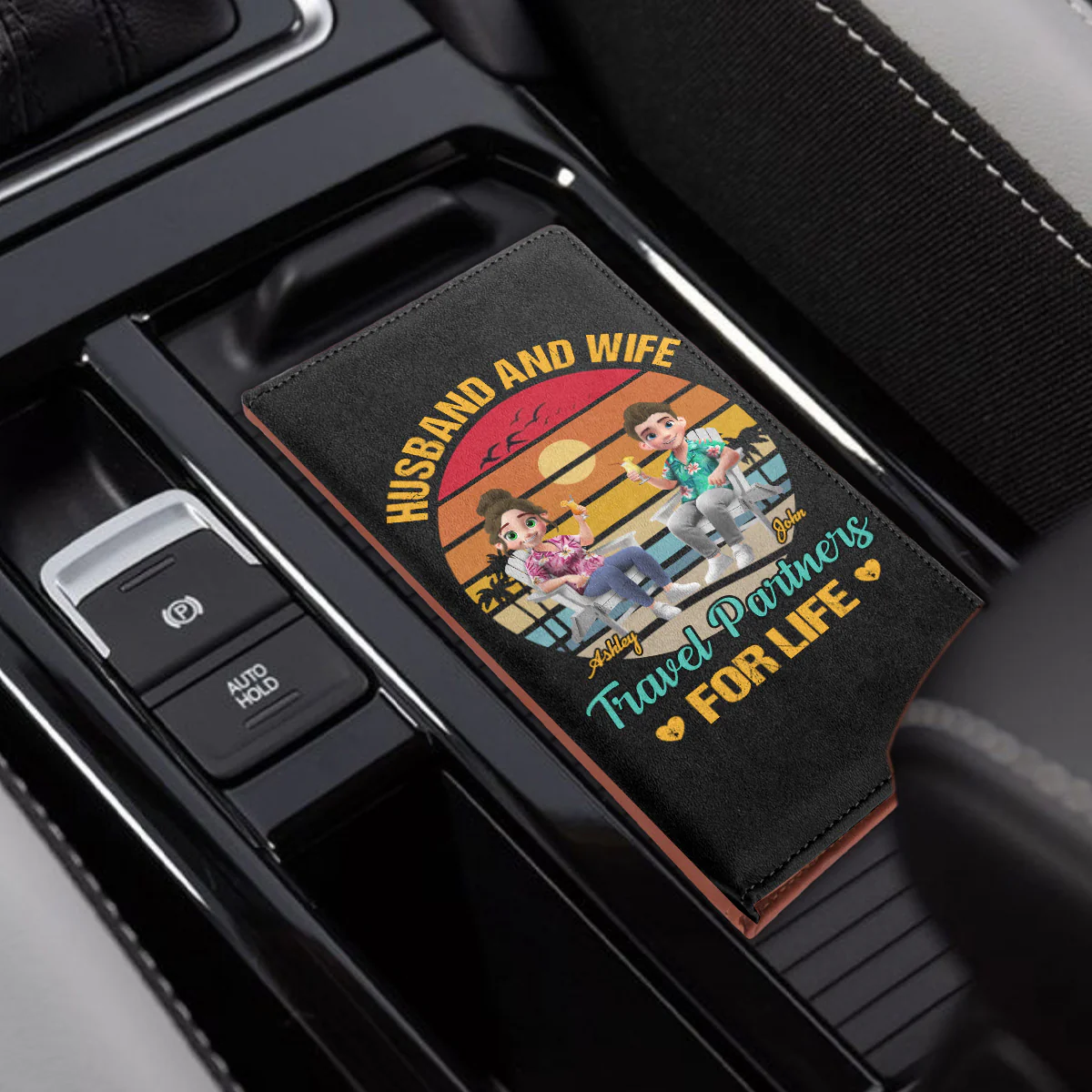 Husband And Wife Travel Partners For Life - Personalized Car Registration And Insurance Holder - Image 4