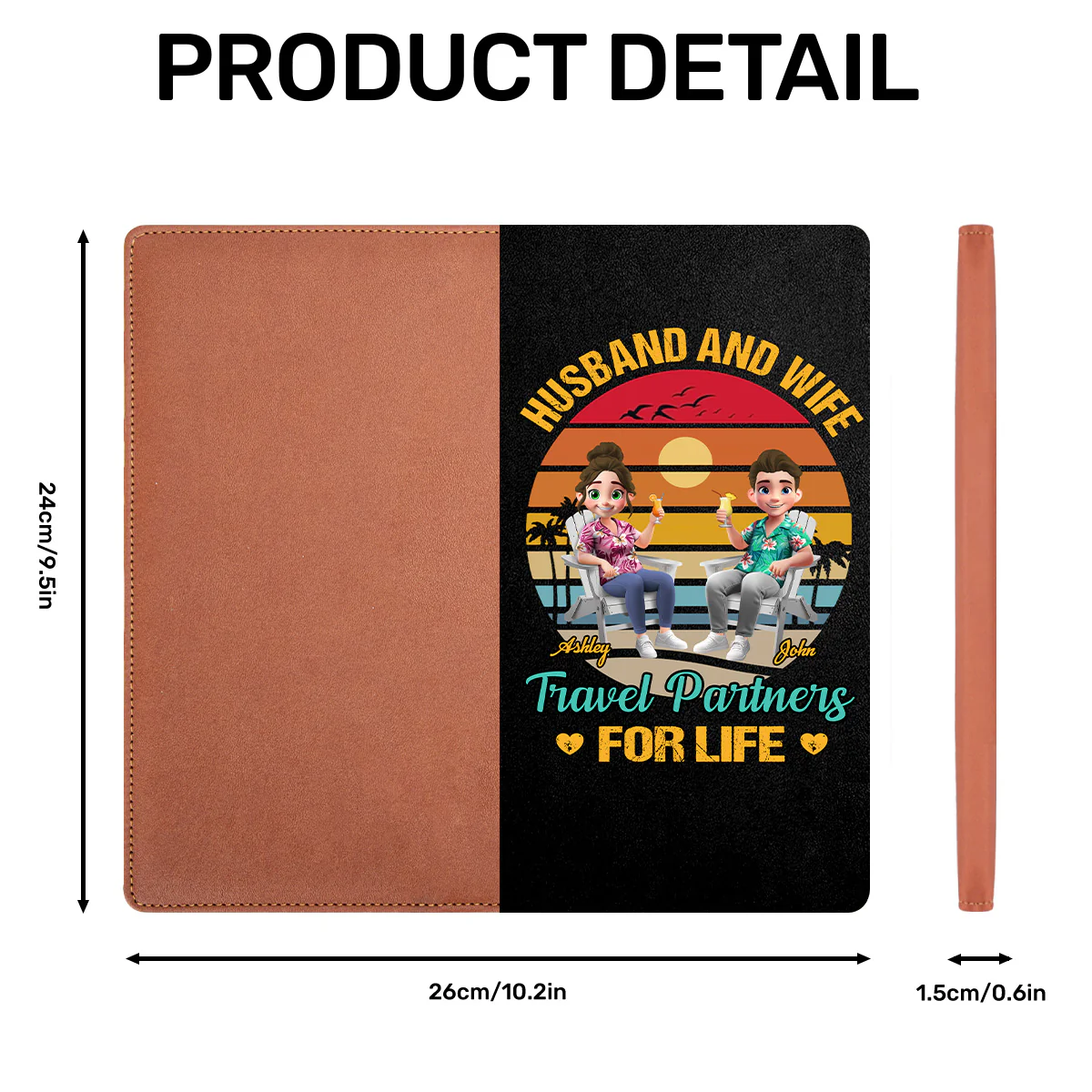 Husband And Wife Travel Partners For Life - Personalized Car Registration And Insurance Holder - Image 7