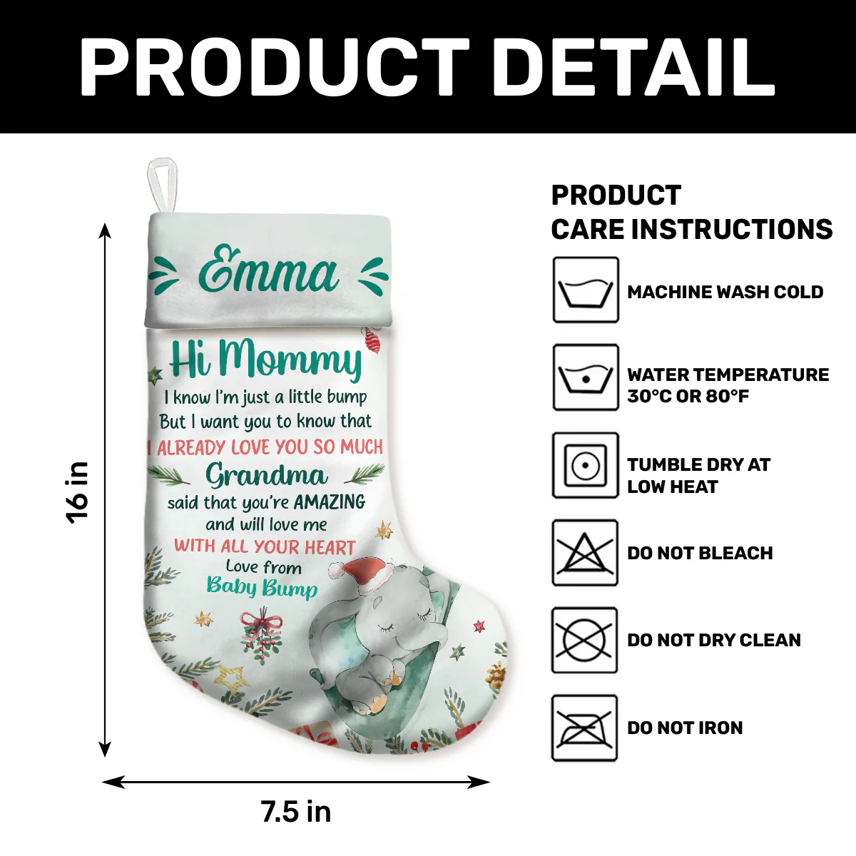 I Already Love You So Much - Personalized Christmas Stocking - Image 5