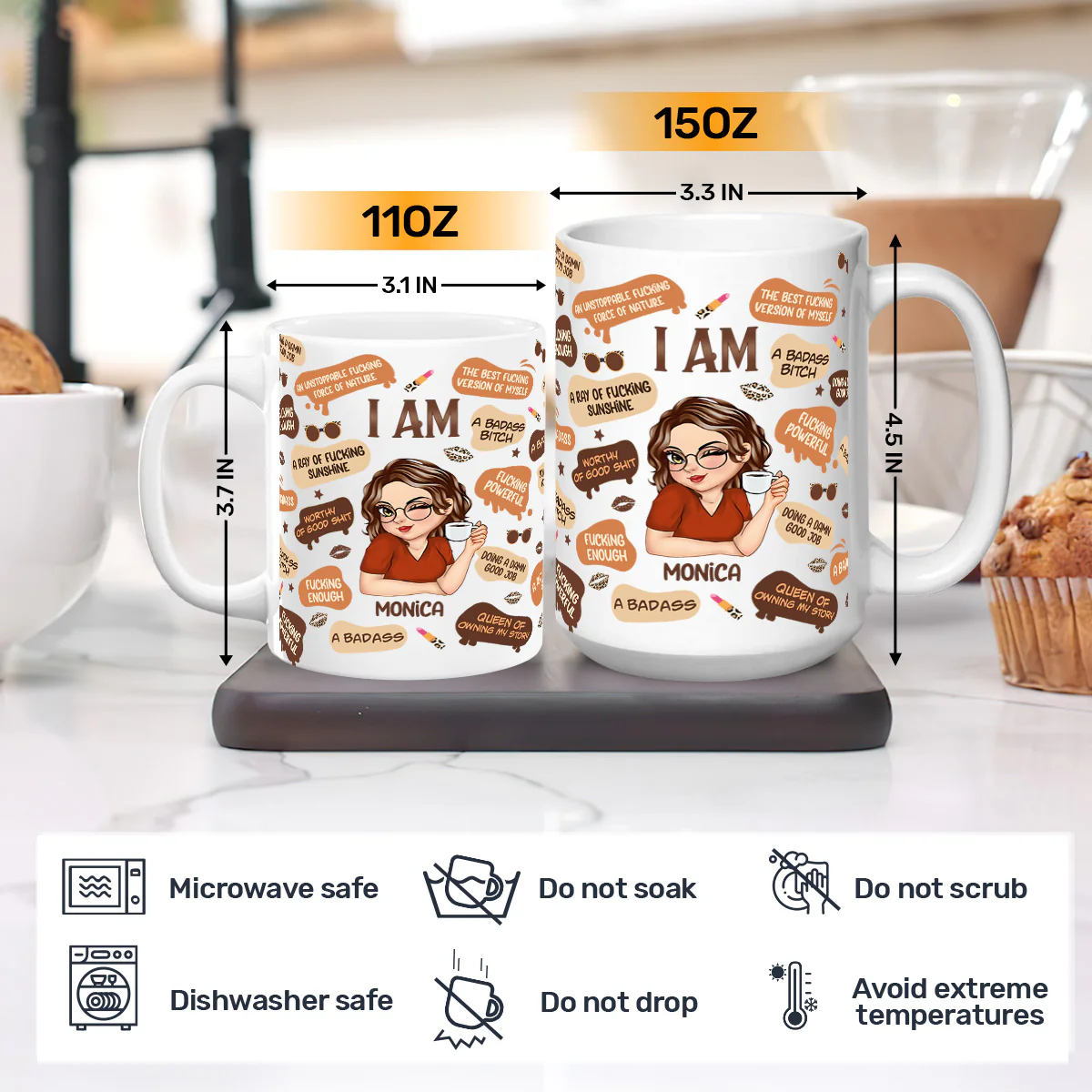 I Am A Badass - Personalized Mug - Image 3