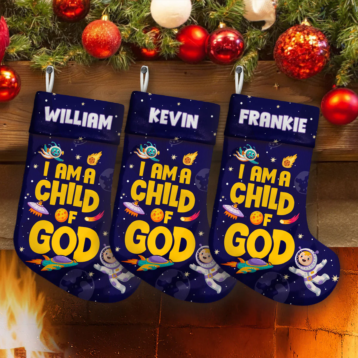 I Am A Child Of God - Personalized Christmas Stocking