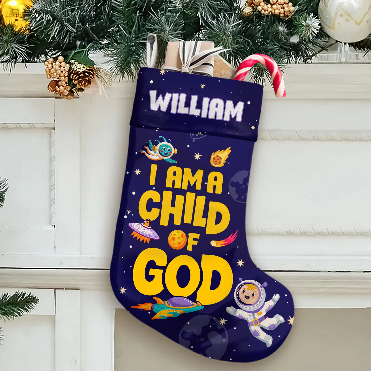 I Am A Child Of God - Personalized Christmas Stocking - Image 2
