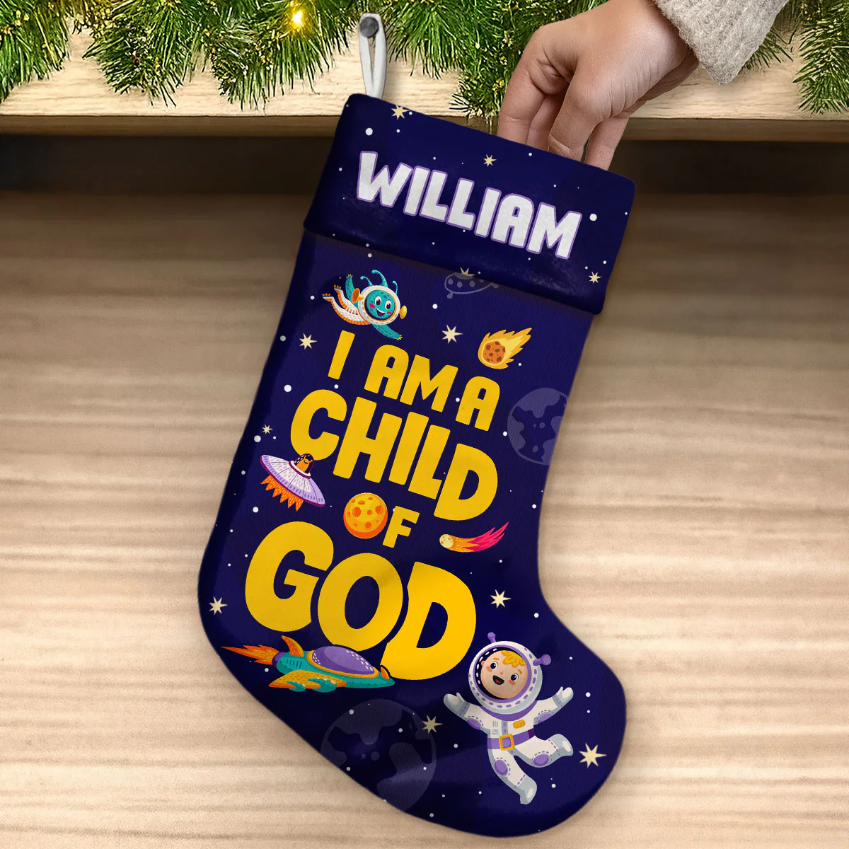 I Am A Child Of God - Personalized Christmas Stocking - Image 3