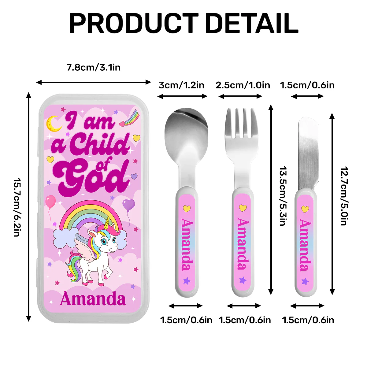 I Am A Child Of God - Personalized Cutlery Set - Image 7