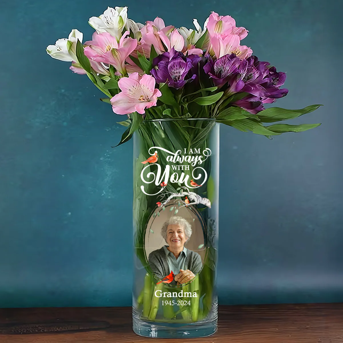 I Am Always With You - Personalized Glass Vase - Image 3