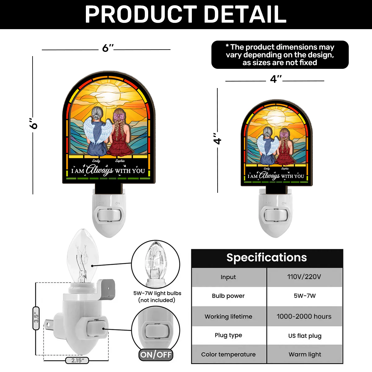 I Am Always With You - Personalized Plug-in Night Light - Image 6