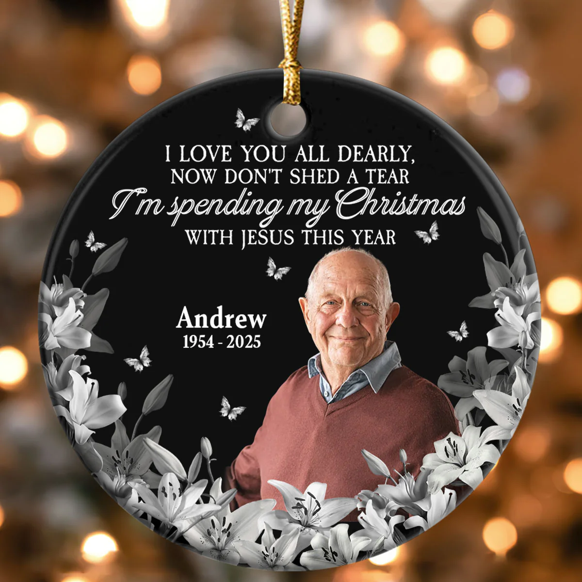 I Am Always With You - Personalized Round Shaped Ceramic Ornament - Image 4