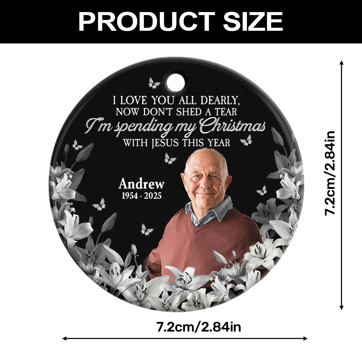 I Am Always With You - Personalized Round Shaped Ceramic Ornament - Image 7