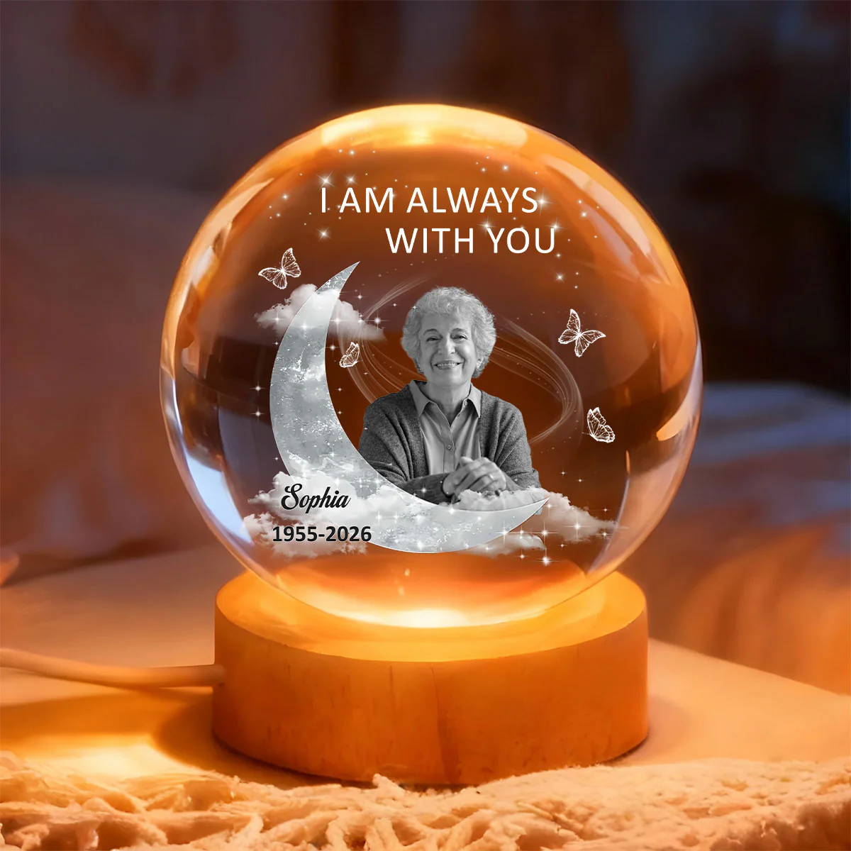 I Am Always With You - Personalized Crystal Ball Night Light