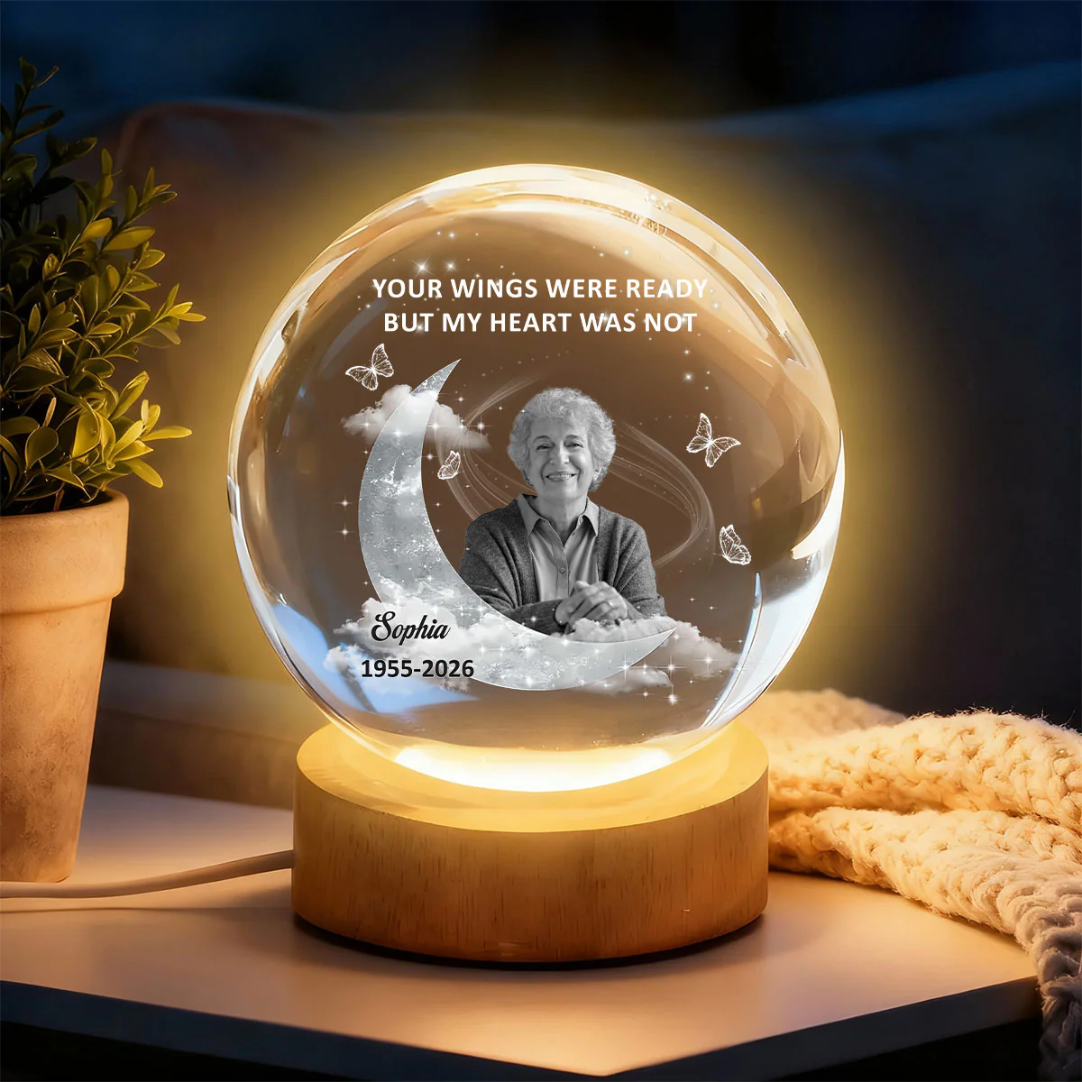 I Am Always With You - Personalized Crystal Ball Night Light - Image 2