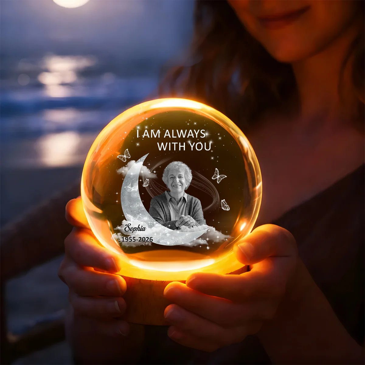 I Am Always With You - Personalized Crystal Ball Night Light - Image 5