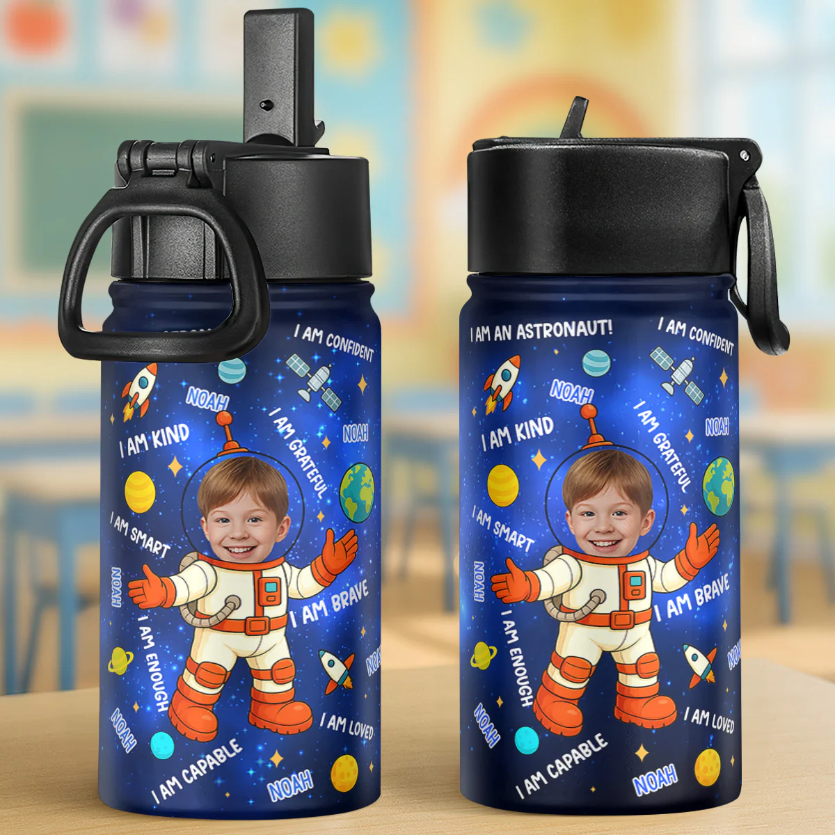 I Am An Astronaut - Personalized Kids Stainless Steel Water Bottle