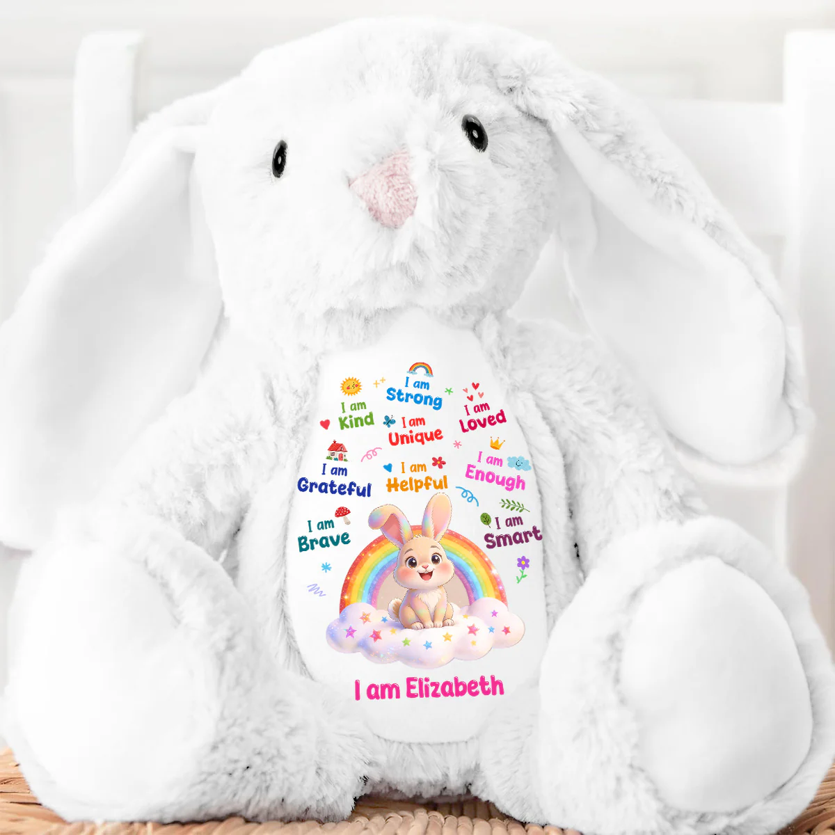 I Am Enough Always - Personalized Stuffed Bunny