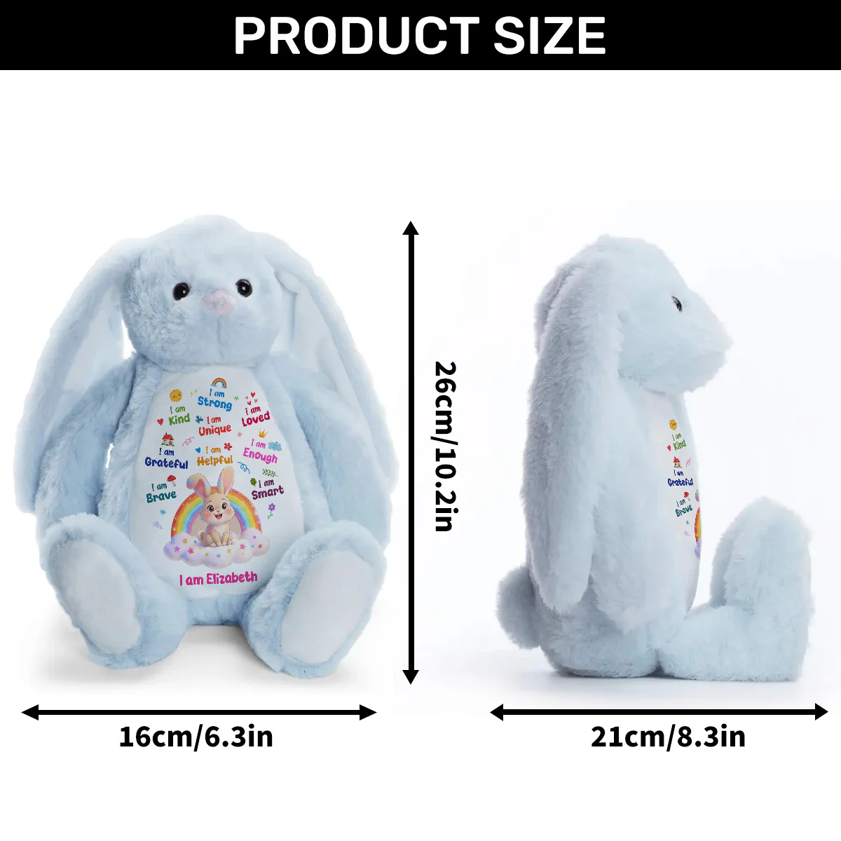 I Am Enough Always - Personalized Stuffed Bunny - Image 9