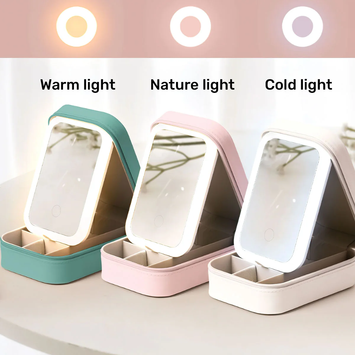 I Am Enough - Personalized Custom Jewelry Box With LED Mirror - Image 5