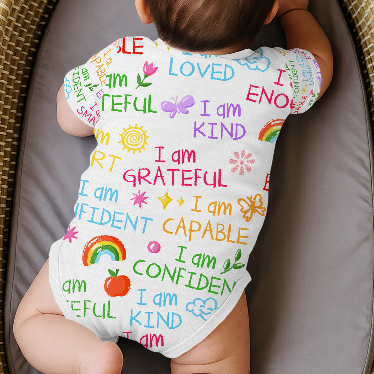 I Am Kind I Am Loved - Personalized All Over Print Onesie - Image 4