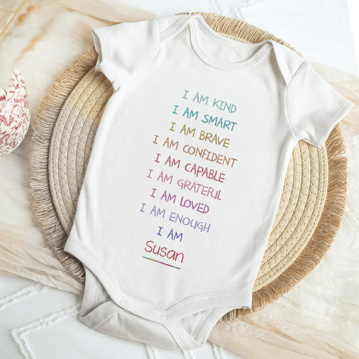 I Am Kind I Am Smart - Personalized Baby Onesie - Image 4