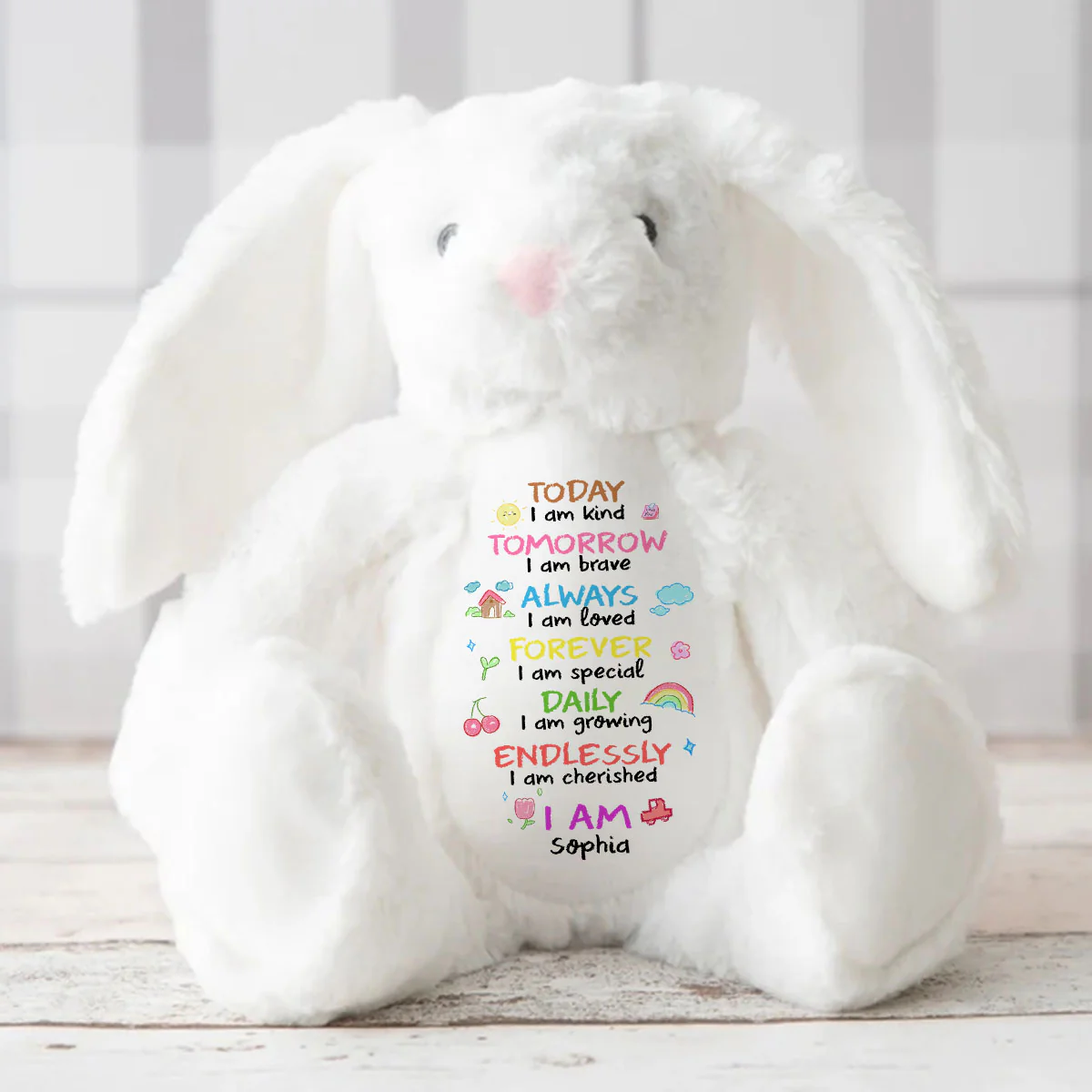 I Am Loved - Personalized Stuffed Bunny - Image 3