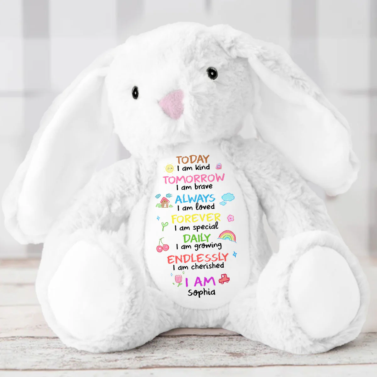 I Am Loved - Personalized Stuffed Bunny - Image 5